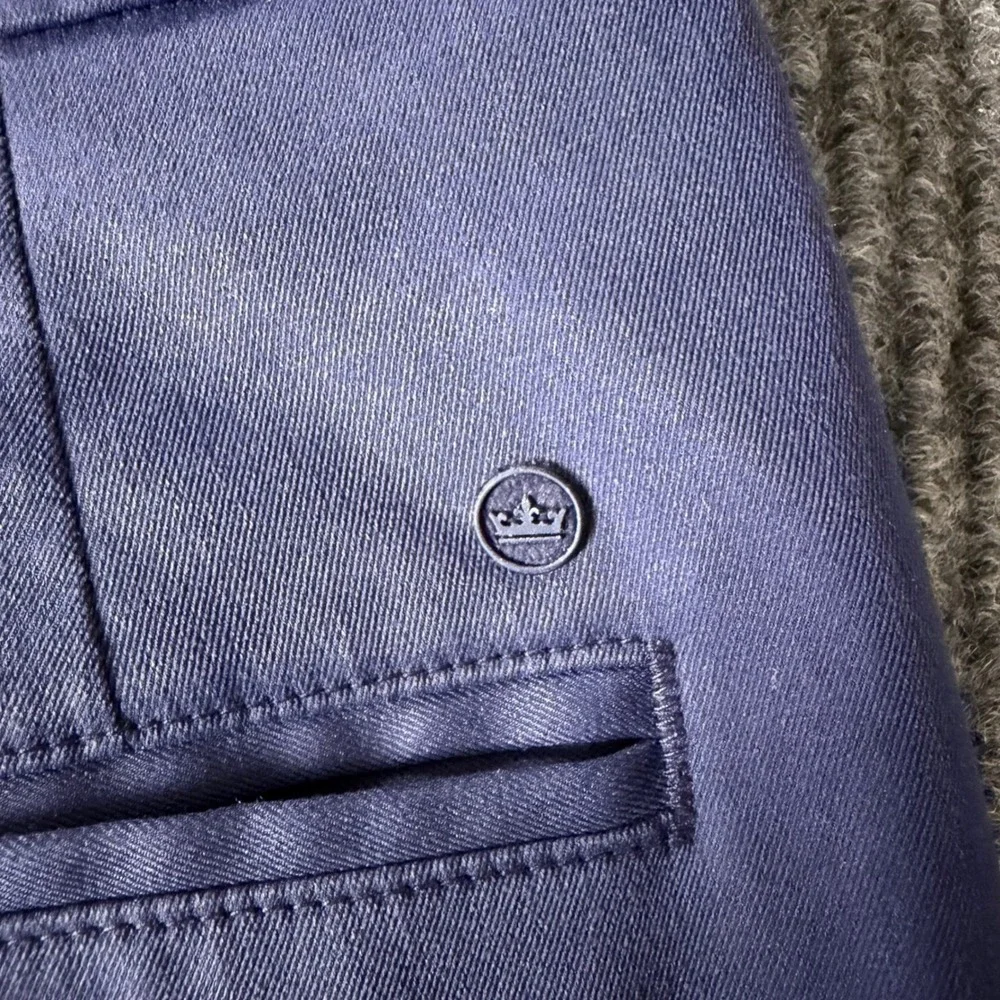 Peter Millar Mens 44R‎ Navy Blue Flat Front Twill Dress Pants Trousers eb66